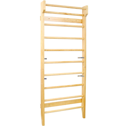 Gymnastics Stall Bar Multi Use Swedish Ladder For Home Gym And Physical Therapy - Natural
