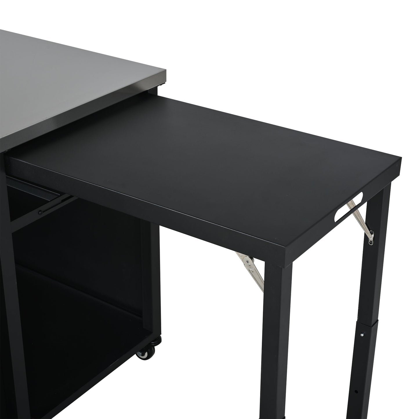 Foldable Outdoor Prep Station BBQ Cart Patio Dining Cart