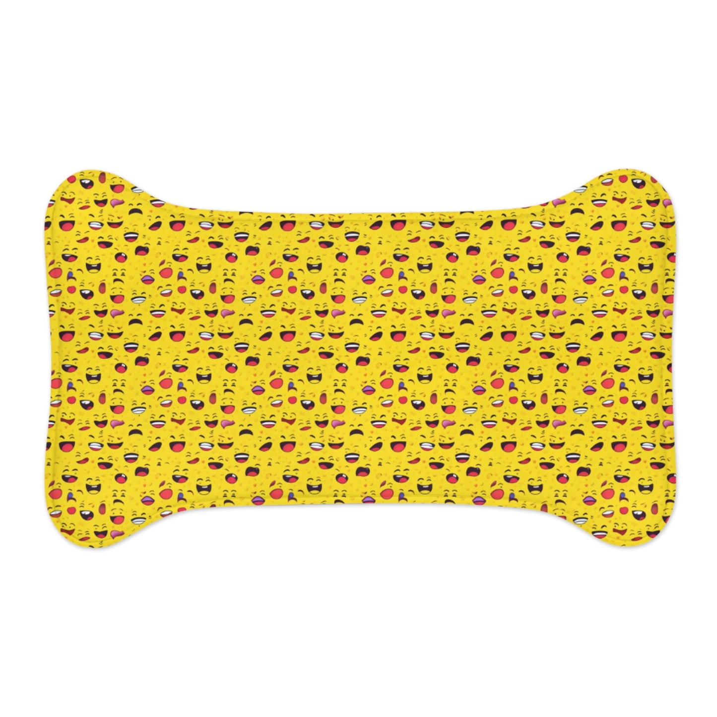 Endless Grins: A Sea of Laughing Faces - Pet Feeding Mat Pet Ze