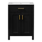 Modern Bathroom Vanity With Ceramic Sink, Soft-Close Doors, Flip Drawer, U-Shaped Shelves, Elegant Storage Solution