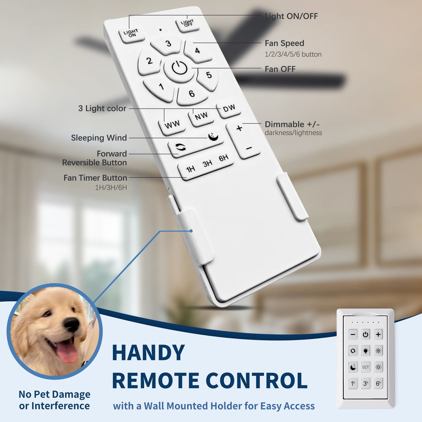 Mordern Flush Mount Ceiling Fan With Light And Remote Control