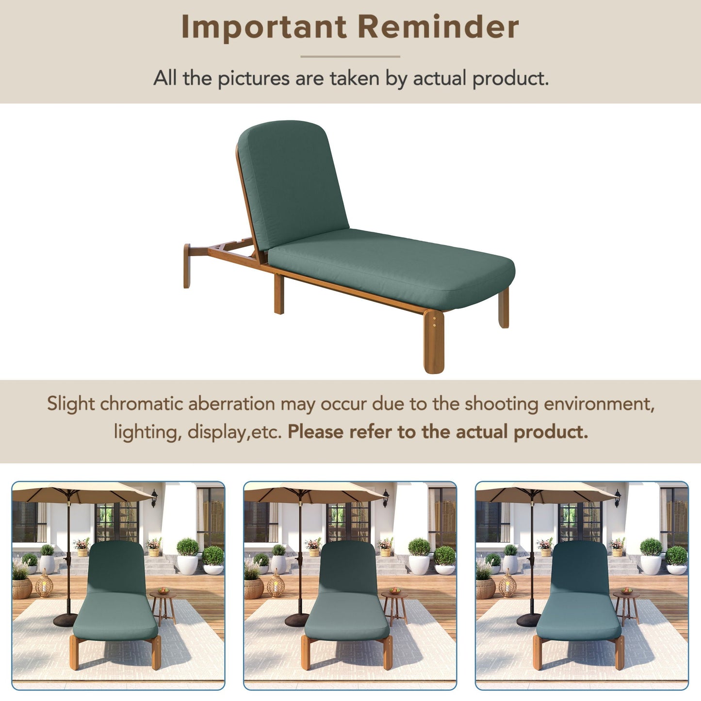 Outdoor Chaise Lounge With Adjustable Backrest
