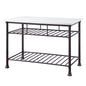 Freyja - Kitchen Island - White Cultured Marble Top & Gray