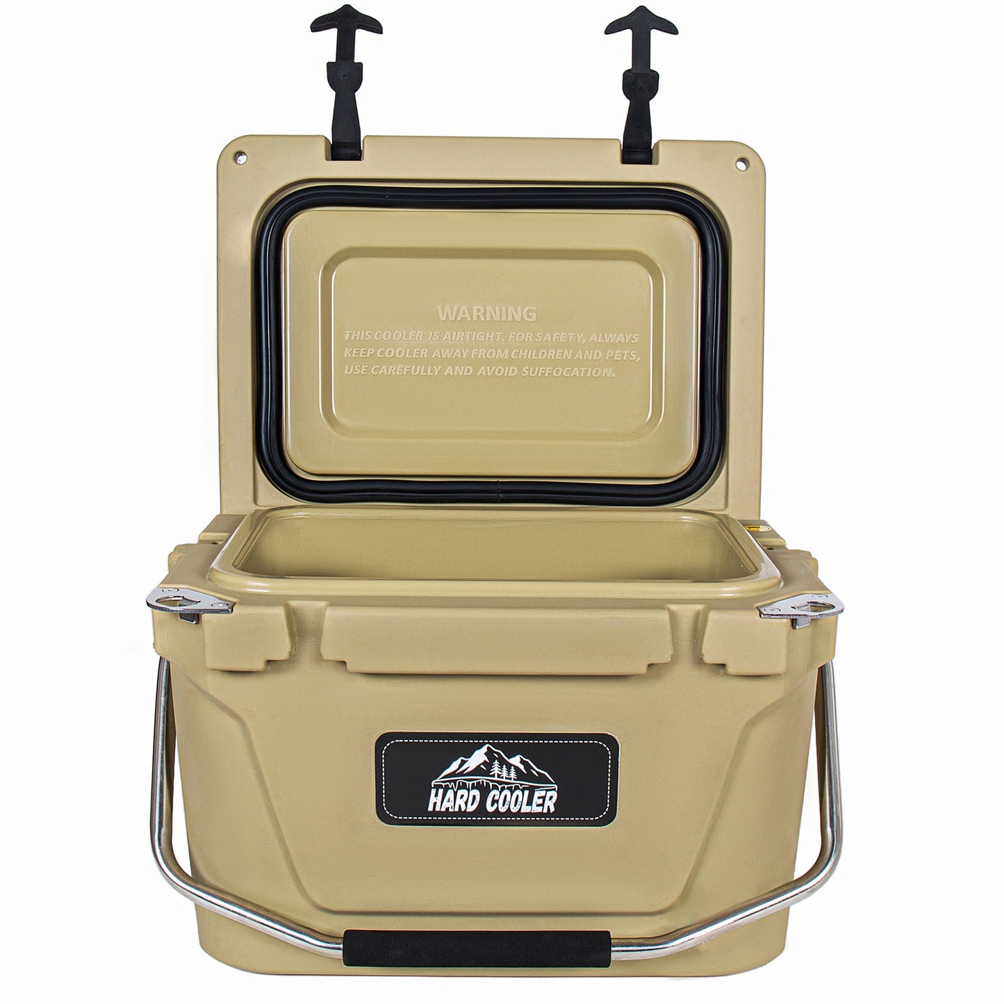 20 Quart Khaki Cooler, Ultra-Tough Hard Shell Ice Chest