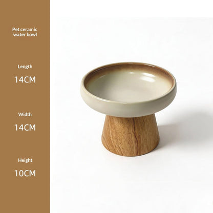 Ceramic Wide-mouth Cat Food Dish Dog Bowl