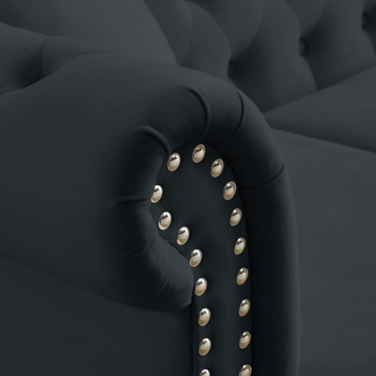 Chesterfield Sofa With Rolled Arms And Nailhead Trim