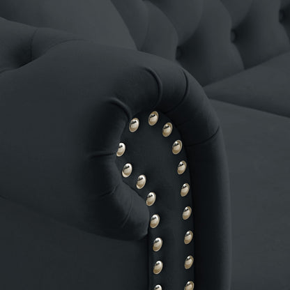 Chesterfield Sofa With Rolled Arms And Nailhead Trim