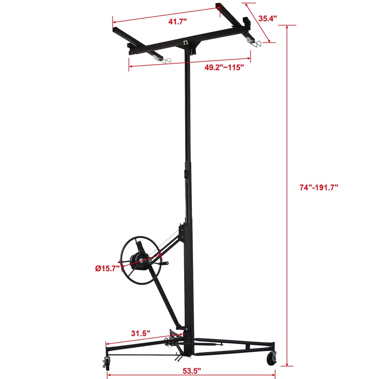 Heavy Duty Drywall Lift Panel Hoist with Adjustable Height