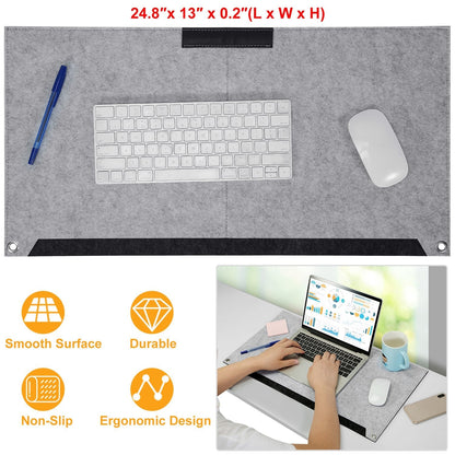 Extended Gaming Mouse Pad Soft Felts Table Mouse Pads Non-Slip & Dust-Proof Desk Pad Anti-Scratch Desk Pad Keyboard Mat (24.8 x 13 x 0.2in) for Work &