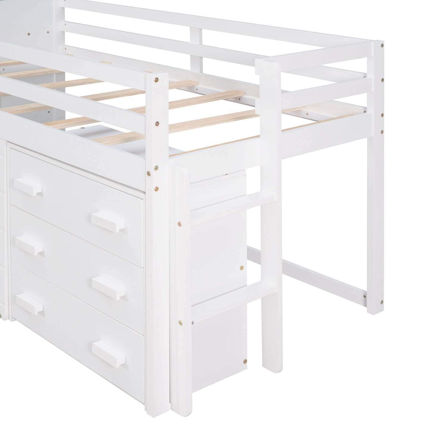 Loft Bed With Cabinet And Shelf