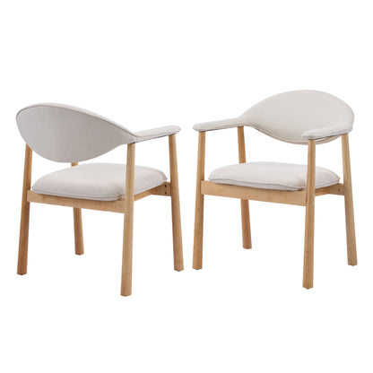 Upholstered Dining Chairs with Curved Back