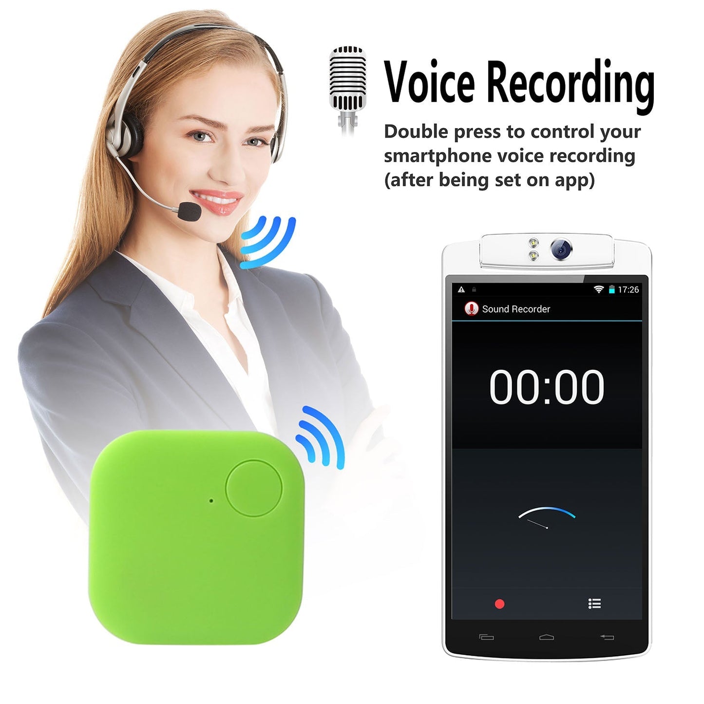 iMounTEK Anti-Lost Tracker Key Finder Bi-directional Real Time Locator 25m/82ft Remote Control for iPhone X Samsung S9