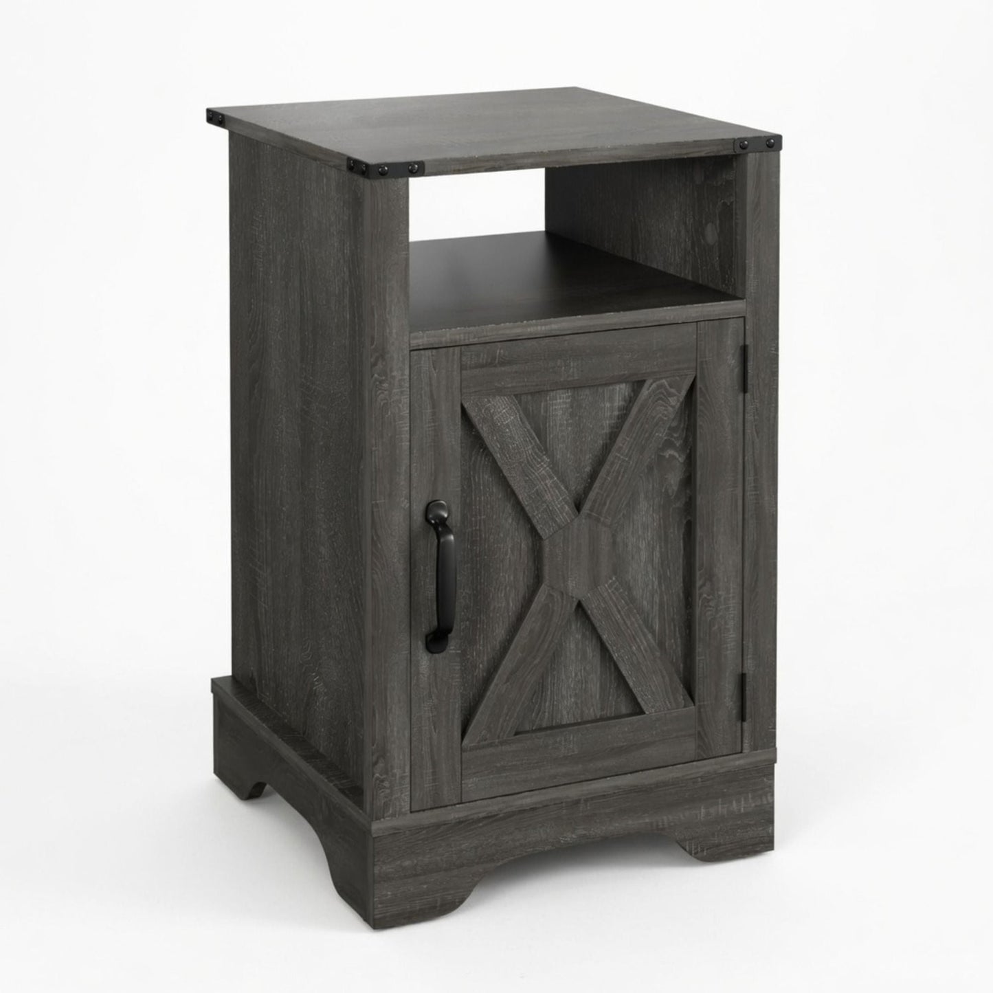 Farmhouse Nightstand, Charging Station & Storage