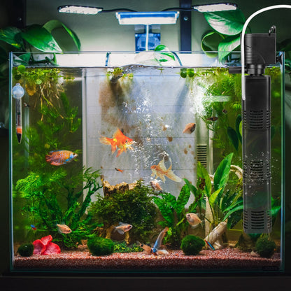 4 in 1 Submersible Aquarium Filter for 60 to 160Gallon Fish Tank Powerful Internal Fish Tank Filter with Biochemical Cotton Filter For Saltwater Fresh
