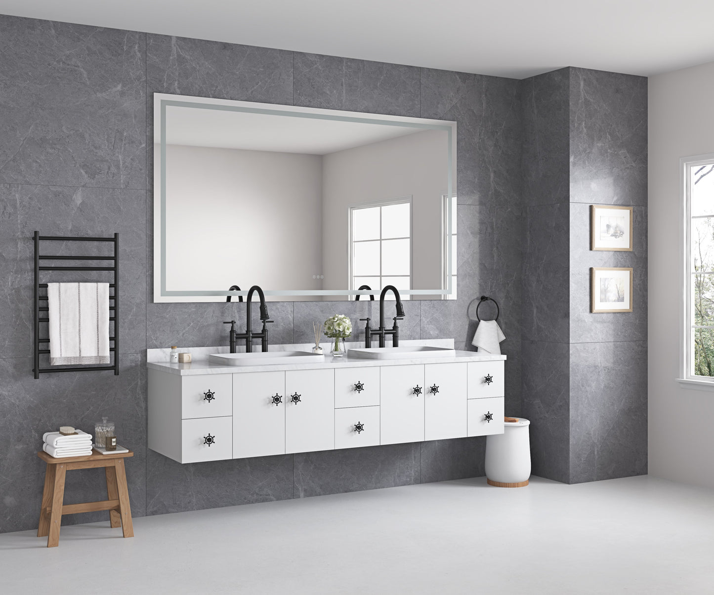 84 x 48 Inch LED Bathroom Mirror