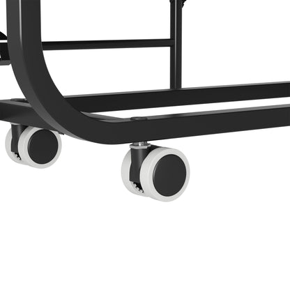 Twin Wide Folding Bed For Tall People, Extra Long & Wide Rollaway With Memory Foam, Heavy-Duty - Black