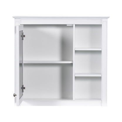 Bathroom Vanity With Medicine Cabinet, Royal Mirror Cabinet, Modern Bathroom Storage Cabinet With 2 Soft Closing Doors And 4 Drawers
