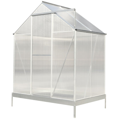 Polycarbonate house, Heavy Duty Outdoor Aluminum Walk-In House Kit With Rain Gutter, Vent And Door For Backyard Garden