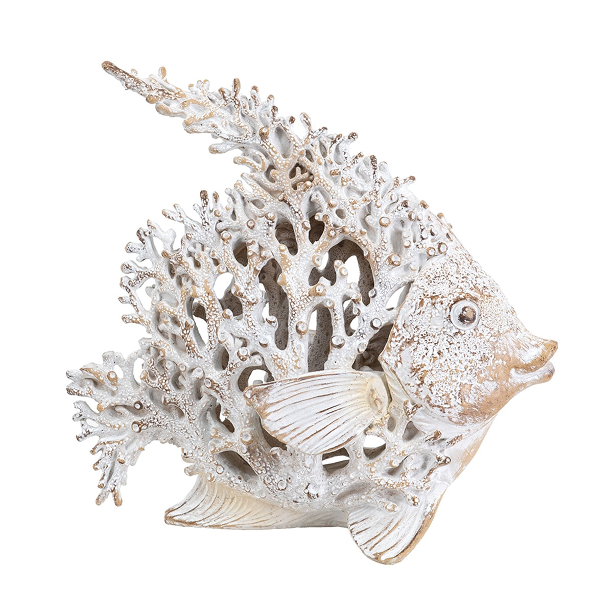 11x6.3x9.8" Decorative Polyresin Angelfish Sculpture