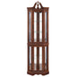 Corner Curio Cabinet With Lights, Adjustable Tempered Glass Shelves, Display Cabinet (E26 Light Bulb Not Included) - Mirrored / Walnut