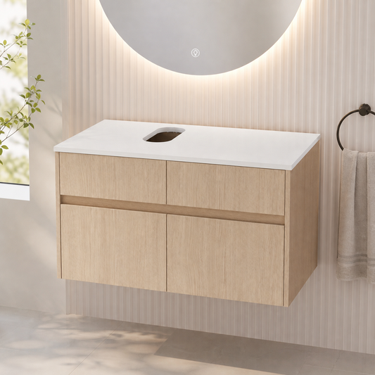 32-Inch Wall-Mounted Bathroom Vanity with 2 Soft Close Doors and 1 Drawer
