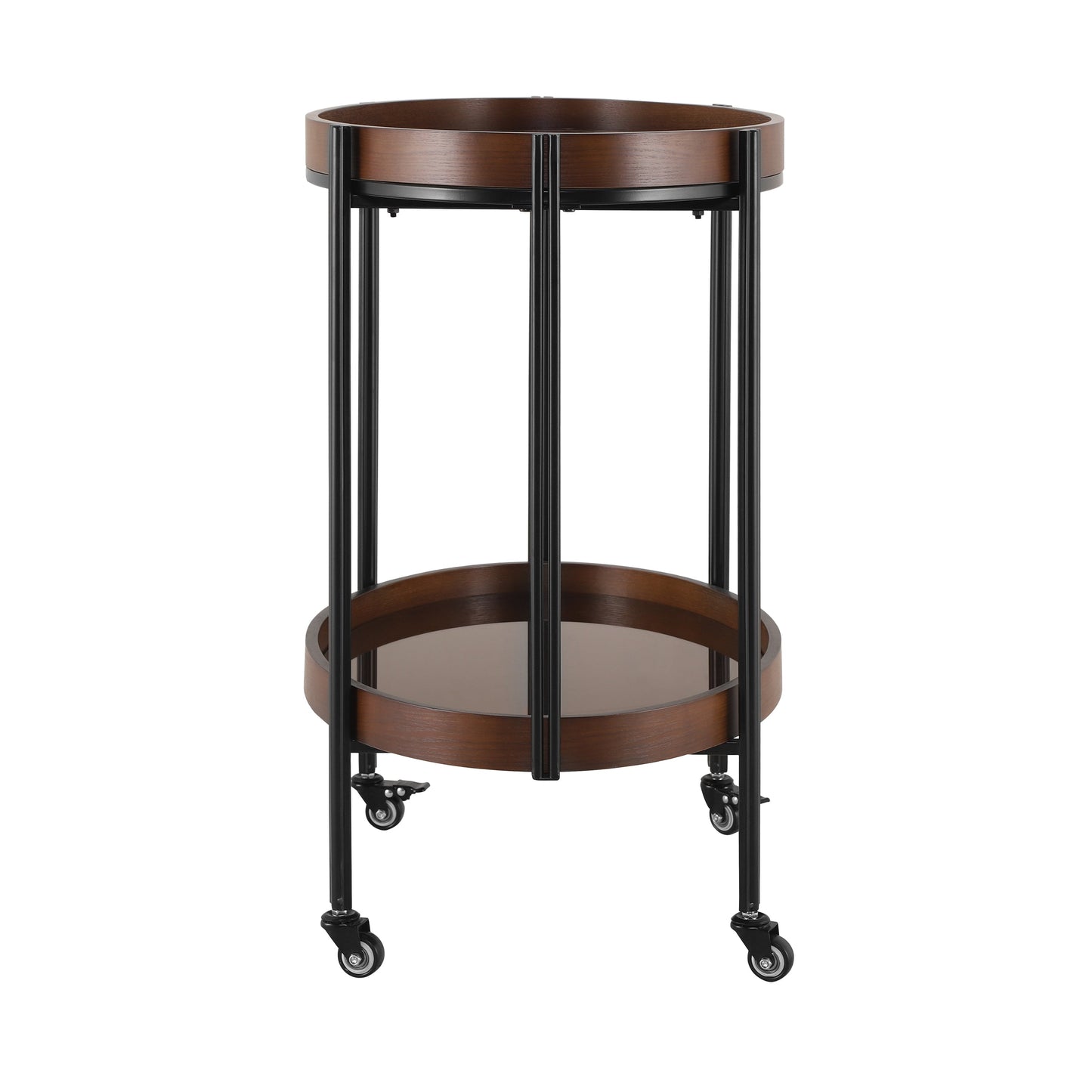 Oval 2 Shelf Dark Kitchen Cart