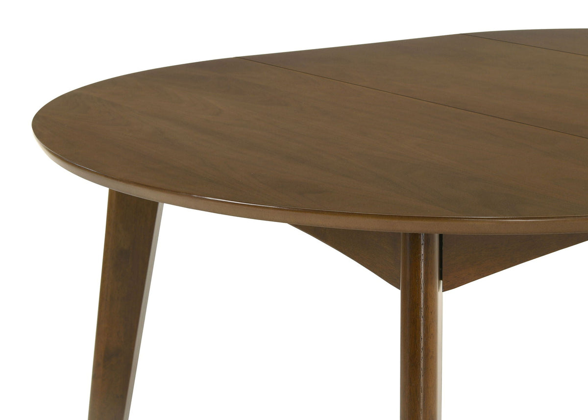 Jedda Oval 60-inch Extension Leaf Dining Table Dark Walnut