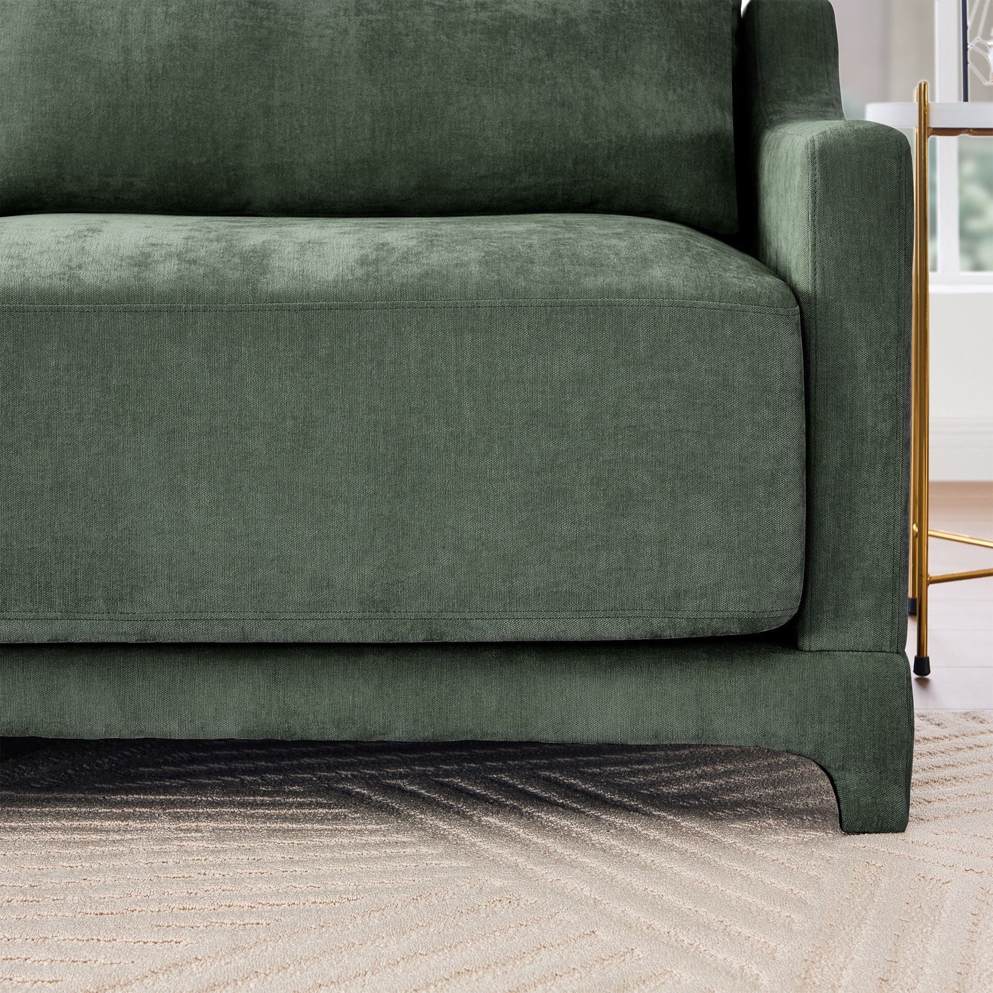Elegant Sofa With Ergonomic Design And Lumbar Pillows