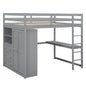 Loft Bed With Built In Wardrobe, Shelves And Drawers