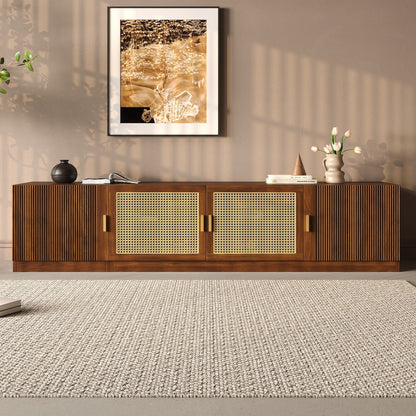 TV Stand, Media Console With Adjustable Shelves - Walnut