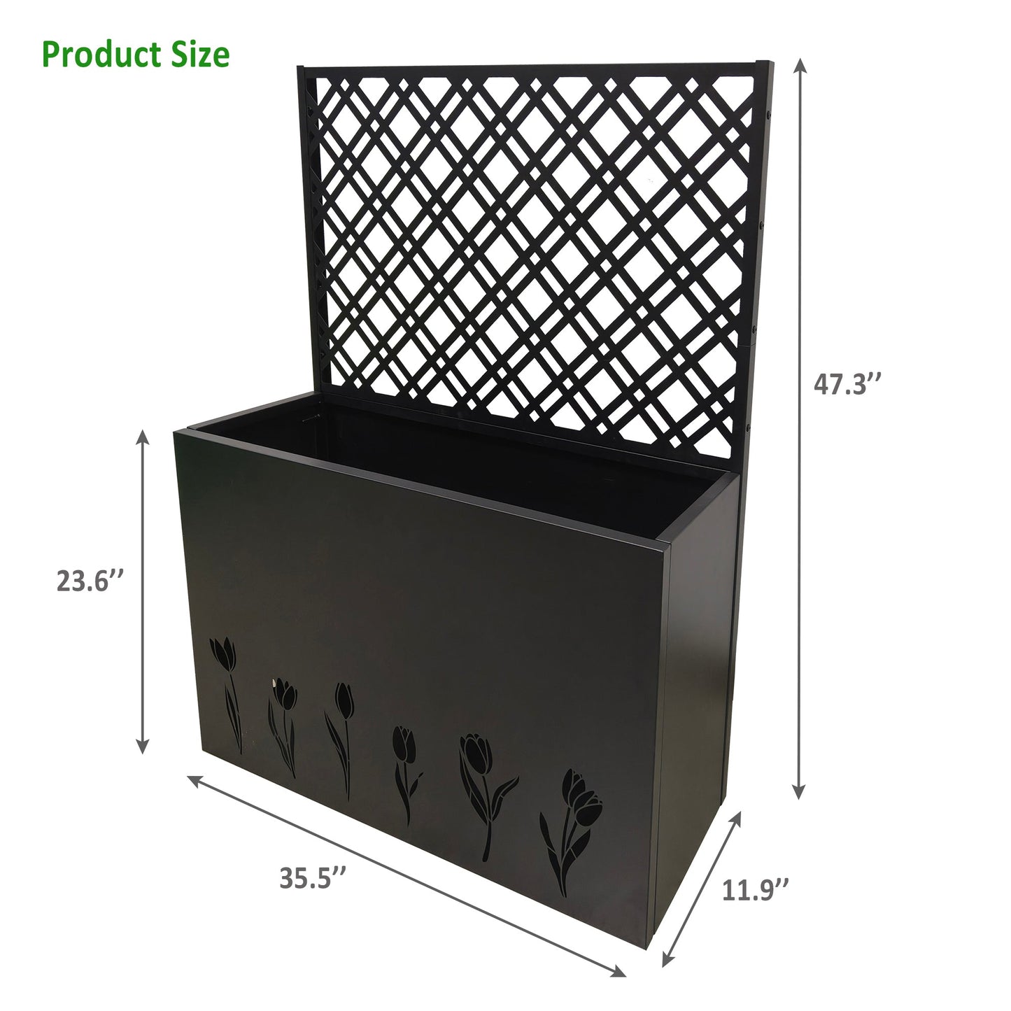 Tall Metal Planter Raised Garden Bed with Trellis