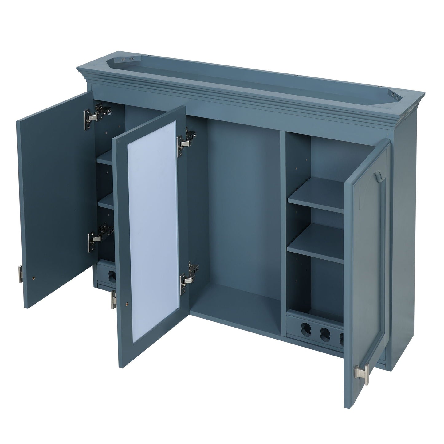 Wall Mount Mirror Cabinet With Adjustable Shelves, Soft Closing Hinges