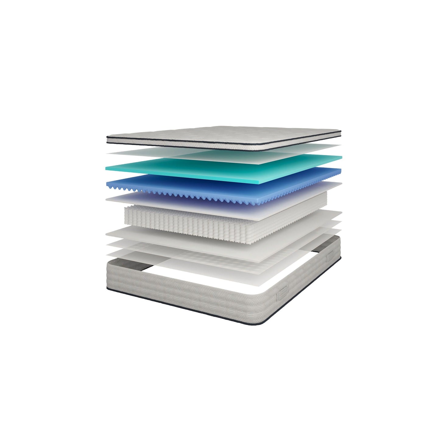 12'' Hybrid Mattress With Pocket Springs And Memory Foam, Medium Firm Support - White - Queen