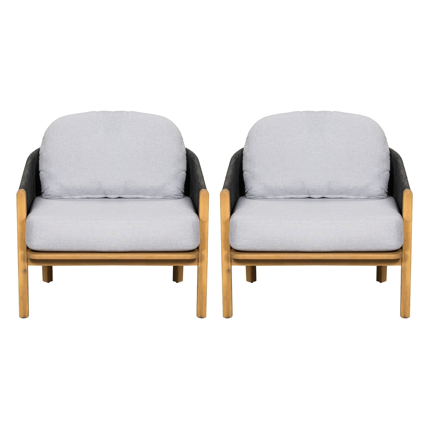 Grotta Outdoor Wood Club Chair Set of 2