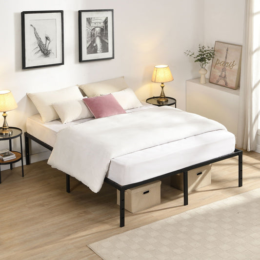 Queen Size Platform Bed with Quiet Support - Black