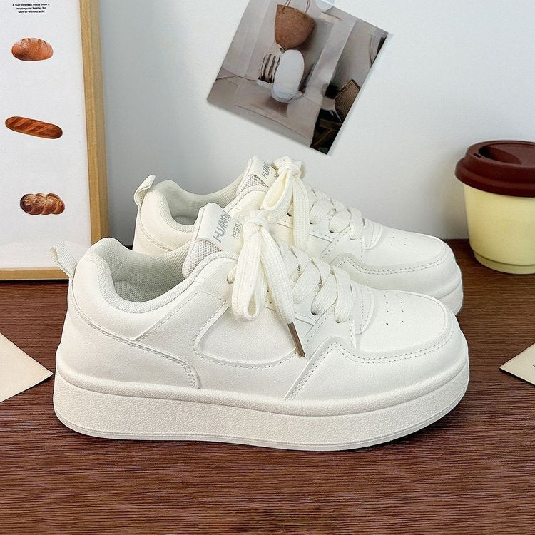 Women's White Sneakers 2026 New Style, Fashionable Versatile Platform Casual Sports Shoes