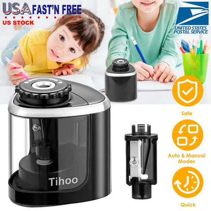 Electric Pencil Sharpener Auto Manual Pencil Sharpener Pencil Sharpener Battery Powered Pencil Sharpener Portable Pencil Sharpener for Wood Graphite