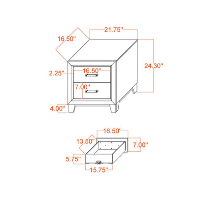 Soluto - Nightstand - Gray / Black