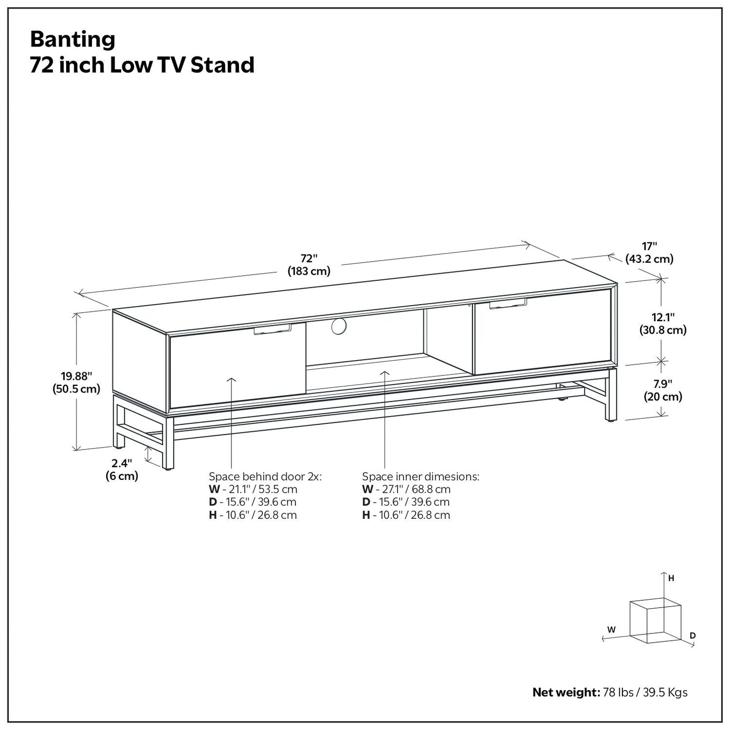 Banting - Low TV Stand - Walnut Brown
