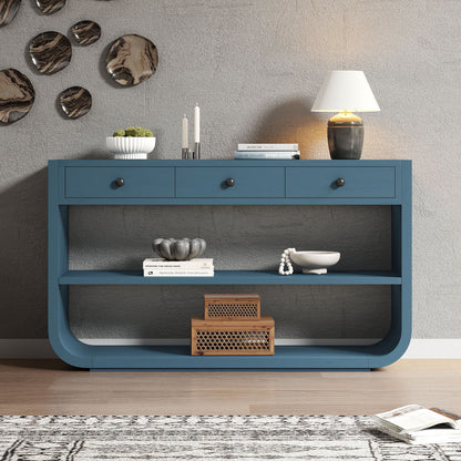 Console Table With 3 Soft Close Drawers & 2 Open Shelves