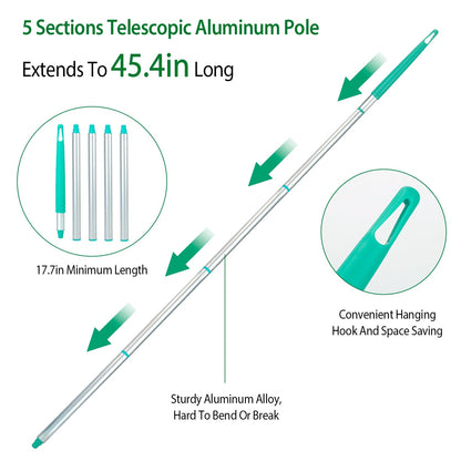 US Swimming Pool Vacuum Head Brush Cleaner Telescopic Pole Fountain Cleaning Tool w/ Bag For Above Ground Pool Spas Ponds