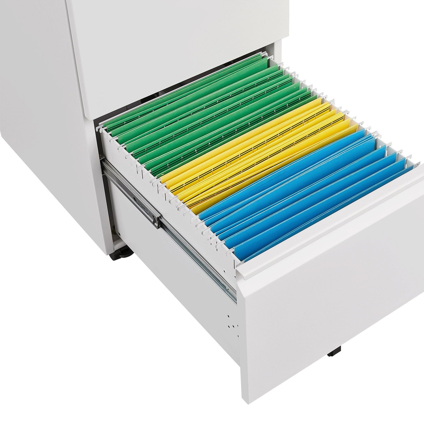 2 Drawer File Cabinet With Lock, Metal Under Desk Rolling Filing Cabinet Fits Letter / Legal / A4 Size For Home Office, Mobile Filing Cabinet