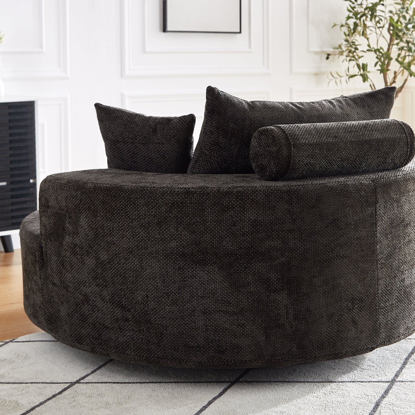 55'' Chenille Foam Single Swivel Chair