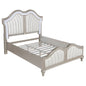 Evangeline Wood Queen LED Panel Bed Silver Oak