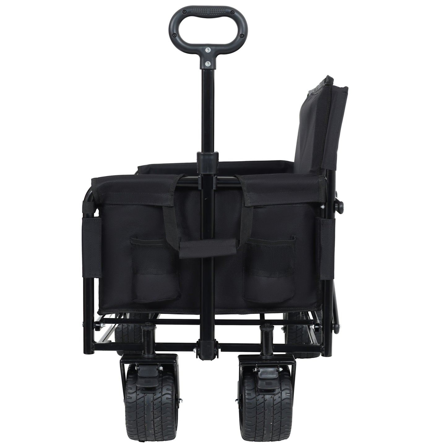 3-in-1 Convertible Folding Wagon Cart with Bench Seat & Storage