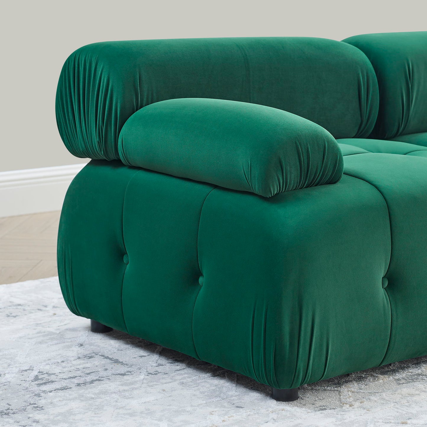 Modular Sectional Sofa, Button Tufted Design With Diy L-Shaped Layout, Reversible Ottoman