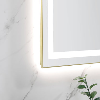 40 x 24 Inch LED Bathroom Mirror With Front And Backlight