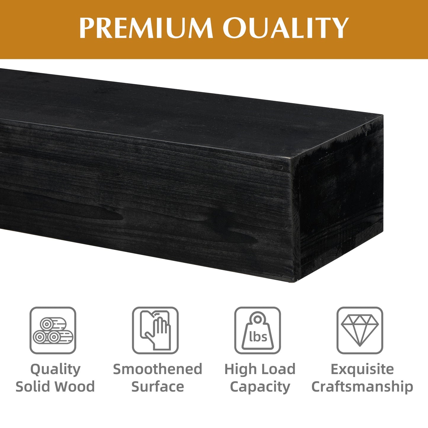 Fireplace Mantel Floating Shelf For Home Decor