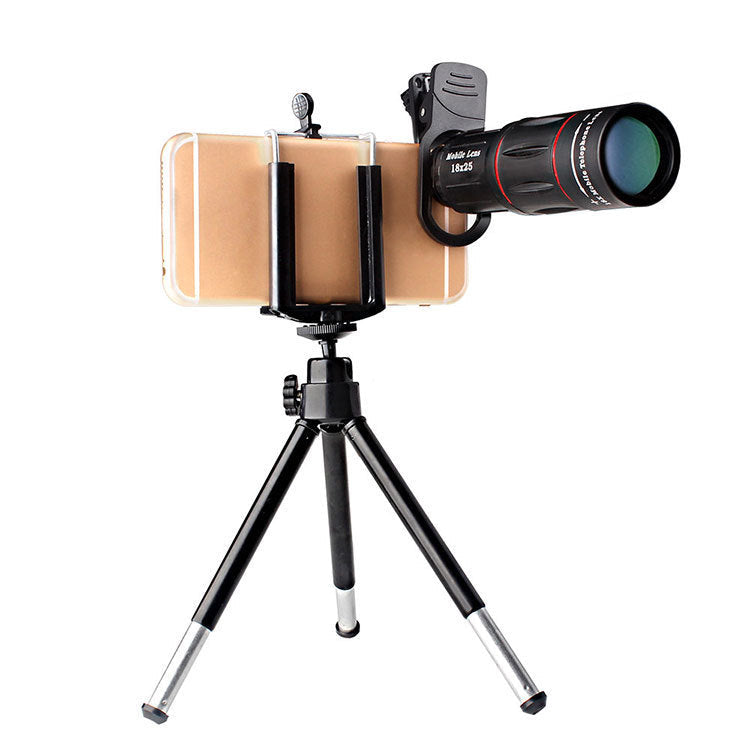 18X Zoom Telescope Lens for iPhone & Samsung Smartphones - Universal Clip & Tripod Included