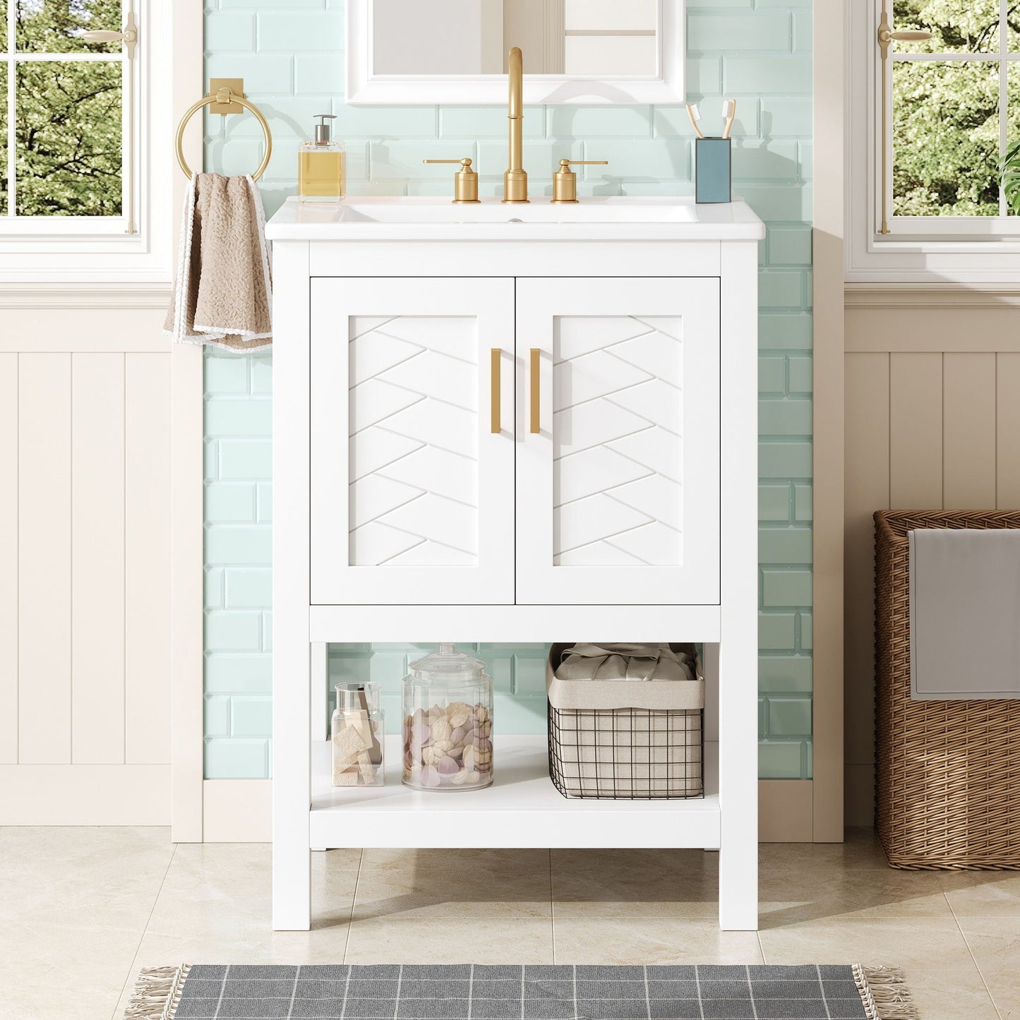 Modern Bathroom Vanity With Elegant Twill Design